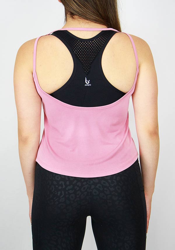 Open Back Tank Top - Pink