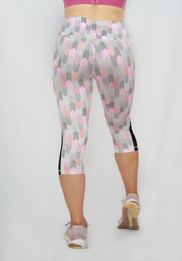 Pinky printed 3/4" yoga Legging - Pink